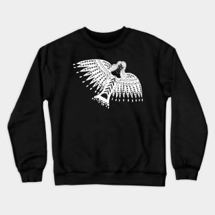 Folk Art Angel with Wings in White Crewneck Sweatshirt